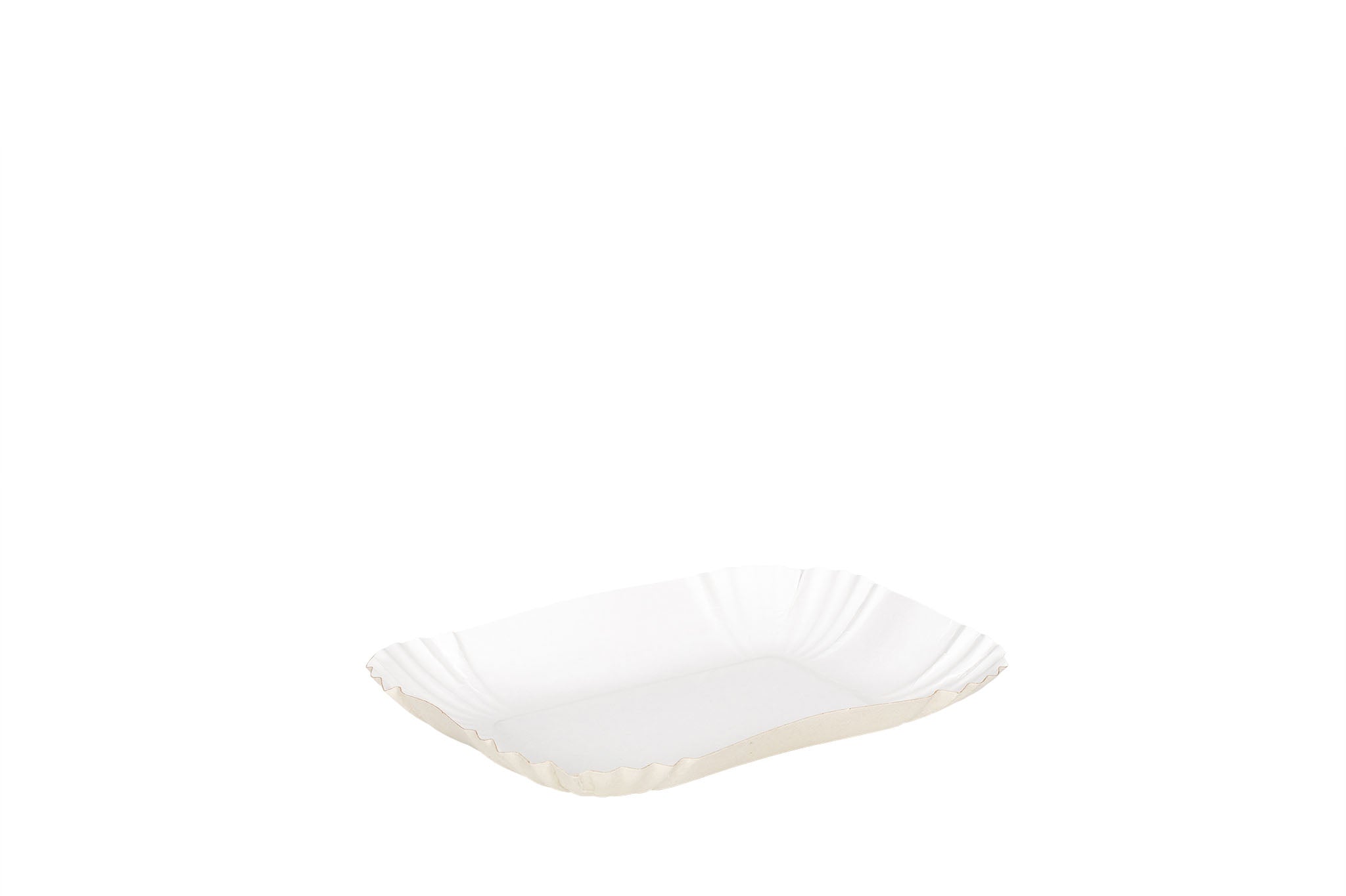 Pappschale 41 KU, Pommesschale, rechteckig, beschichtet, weiß, 130 x 180 x 30 mm